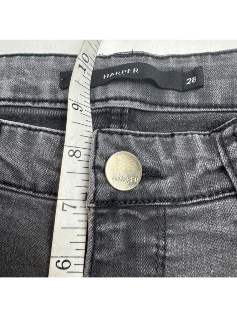 Harper Jeans Grey Faded Women's Size 28 Straight Leg Casual Distressed